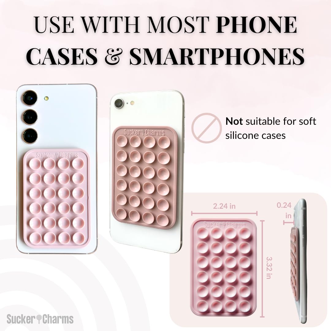 2.0 Removable And Reusable Adhesive, Silicone Suction Phone Mount, Cell Phone Accessory, Hands-Free Mirror Phone Holder, Tiktok
